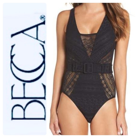 HP 🎉 Anthropologie Becca Belted 1-Piece Swimsuit - Picture 3 of 9